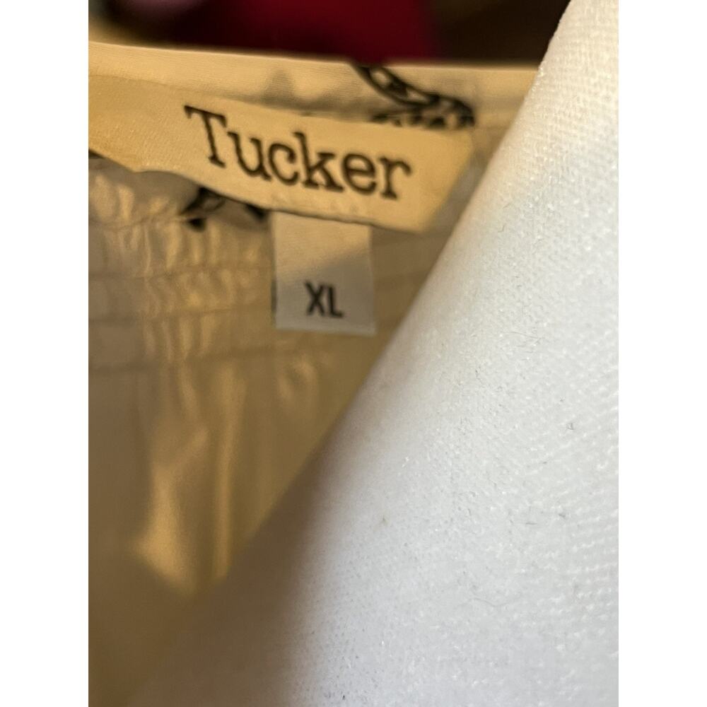 Tucker NYC White Black Long Sleeve Silk Leopard Print Blouse Flowy Boho Size XL - Picture 5 of 6